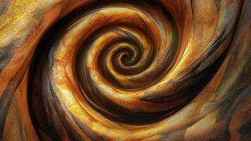 Abstract Swirling Gold And Brown Textile Design photo