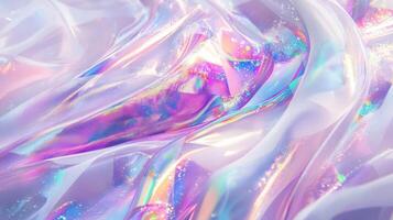 Iridescent Fabric Draped in Soft Pastel Hues photo