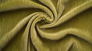 Olive Green Textured Fabric Swirled Design photo