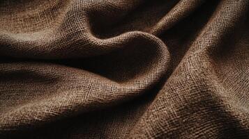 Brown Burlap Fabric Texture Showing Soft Drapes photo