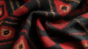 Red and Black Woven Fabric Draped Texture photo