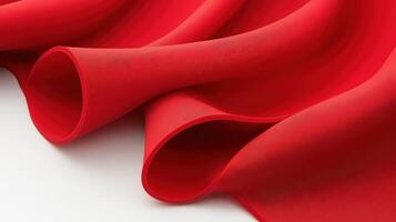 Red Fabric Draped in Elegant Soft Curves photo