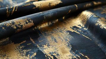 Elegant Dark Fabric with Gold Abstract Design photo