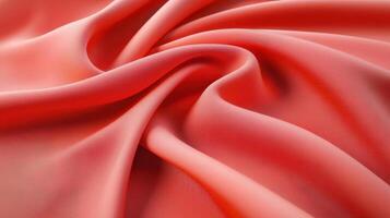 Coral Fabric Draped in Soft Waves Texture photo