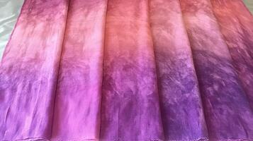 Ombre Dyed Fabric in Shades of Pink and Purple photo