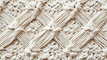 Beige chunky knit textile background texture photo