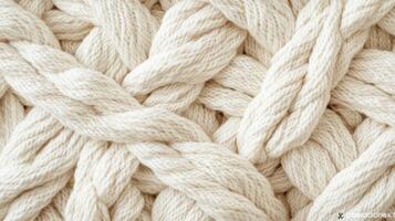 Creamy White Cable Knit Texture Background photo