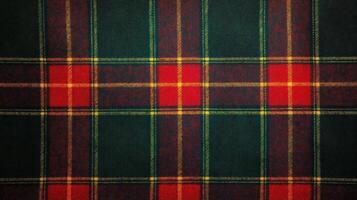 Red and green plaid textile background pattern photo