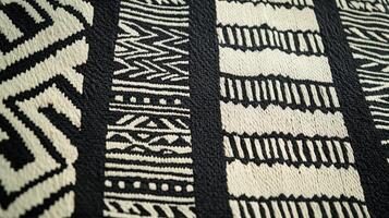 Black and white textured fabric with geometric patterns photo