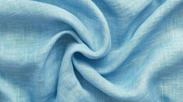 Draped Light Blue Linen Fabric Texture Background photo
