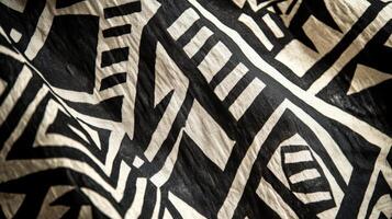 Abstract Black and White Geometric Textile Design photo