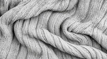 Gray Knitted Fabric Texture Background Image photo