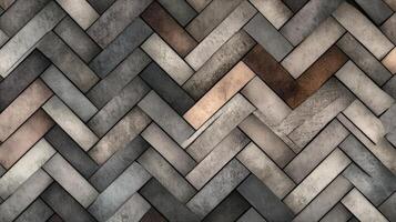 Herringbone Patterned Wood Plank Textured Surface photo