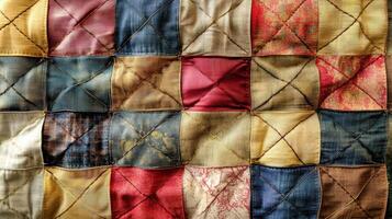 A Detailed View of a Patchwork Quilt photo