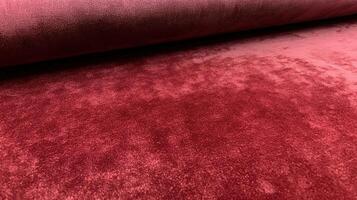 Rolled Crimson Velvet Fabric Texture Display photo