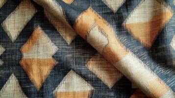Abstract Geometric Textile Pattern in Earthy Tones photo