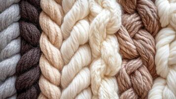 Thick Chunky Yarn In Various Neutral Colors photo