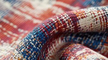 Detailed Close Up Of A Colorful Woven Rug photo