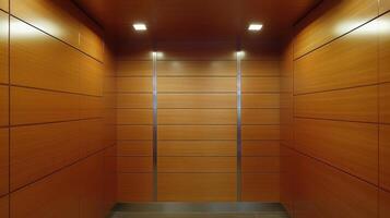 Modern Wooden Elevator Cabin Interior Design photo