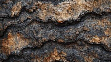 Weathered Wood Texture Showing Deep Cracks and Grooves photo