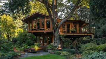 Luxurious Treehouse Home Nestled In Lush Greenery photo