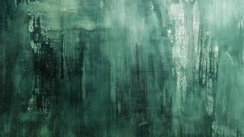 An abstract painting with green and black colors photo