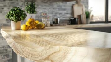 Modern Kitchen Countertop Wood Grain Detail photo