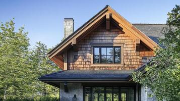 Wooden Gable Roof Window Architectural Detail House photo