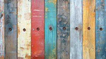Colorful painted wood wall background photo