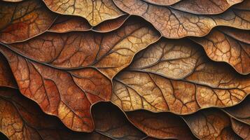 Intricate Layers of Dried Brown Autumn Leaves photo