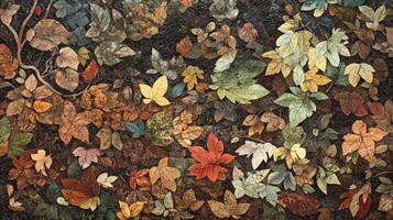 Autumn Leaves Composing A Forest Floor Pattern photo
