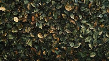 A Collection Of Dark Green And Brown Leaves photo