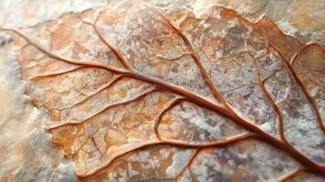 Preserved Leaf Veins Detailed Macro Photography photo