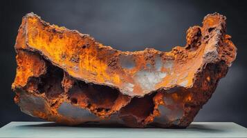 Abstract Rusted Metal Sculpture Form photo