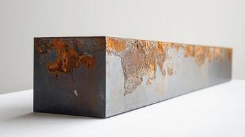 Rusted Metal Block Rectangular Shape Abstract Art photo