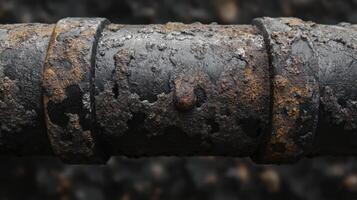Rusted metal pipe showing significant corrosion damage photo