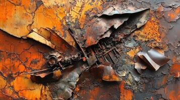 Abstract Rusty Metal Surface Texture Showing Decay photo