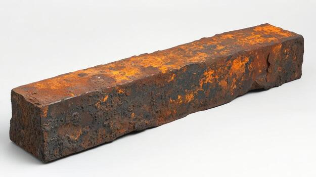 Rusty Metal Ingot Rectangular Shape And Texture photo