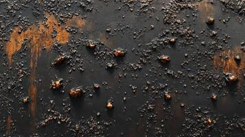Abstract Dark Metallic Texture with Gold Accents photo