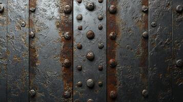 Rusty Metal Panels With Rivets And Corrosion photo
