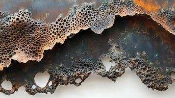 Abstract Metal Sculpture With Pocketed Texture photo