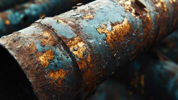 Rusted Metal Pipe Showing Extensive Corrosion Damage photo