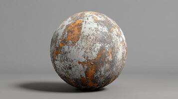 Weathered Spherical Object Showing Rust And Paint Degradation photo