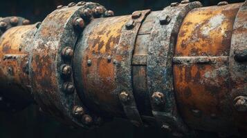 Rusty Metal Pipe Industrial Close Up photo