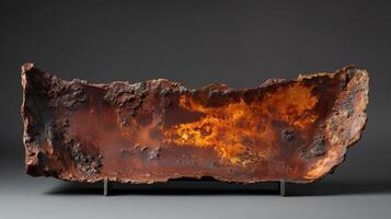 Rusted Metal Sculpture Abstract Art Piece photo