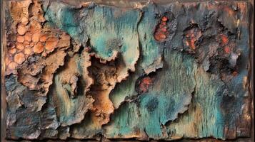 Abstract Textured Clay Wall Art Sculpture photo