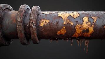 a Rusted Metal Pipe Showing Extensive Corrosion Damage photo