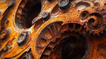 Rusty Gears Intricate Mechanical Artwork photo