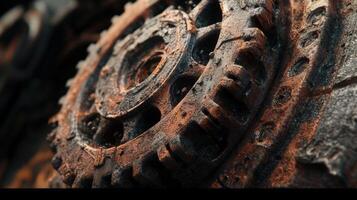 Rusted Metal Gears Interlocking Close Up photo