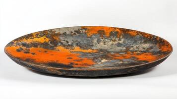 Abstract Orange and Grey Ceramic Dish photo
